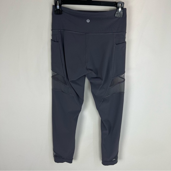 Lululemon Mesh In Motion Crop 23" Leggings Titanium Gray Size 6 B24 - Picture 3 of 4